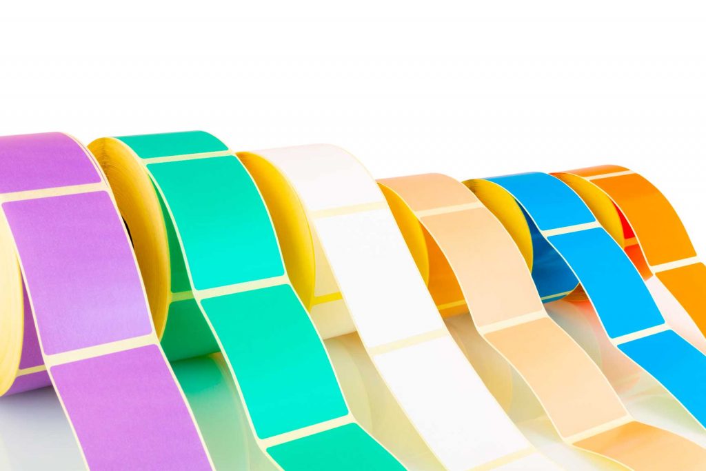 Etikettenrollen bunt