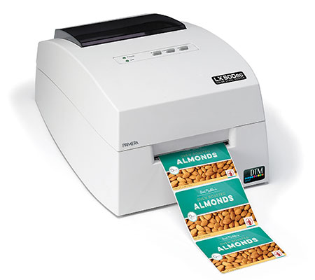 DTM Primera LX500ec Farbetikettendrucker beim Druck von Mandeln-Etiketten